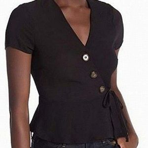 Hiatus Wrap Top Black